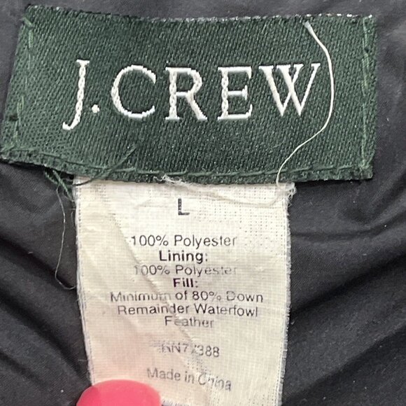 J Crew Puffer Vest Womens L Black Down Filled High Neck Classic Outdoor Preppy - Picture 7 of 8